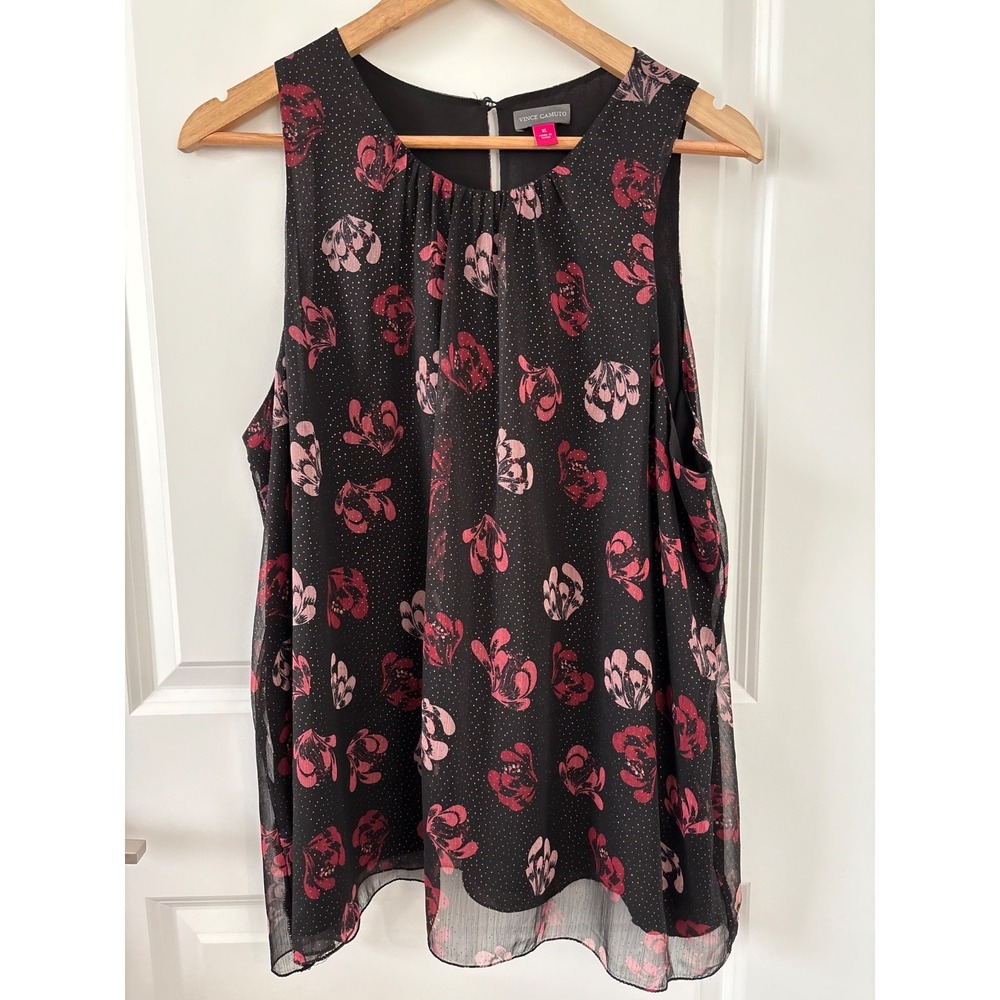 Vince Camuto | Women's Floral Sleeveless Blouse Sz XL